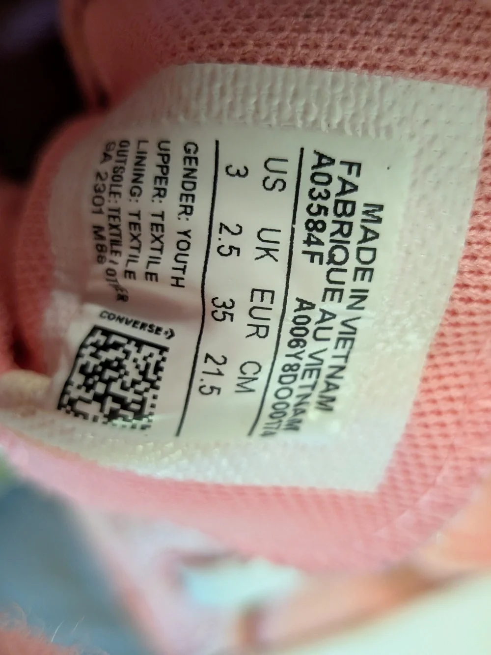 Converse Chuck Taylor All Star Pink Glitter High Top Sneakers Big Kids Sz 3